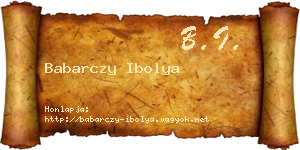 Babarczy Ibolya névjegykártya